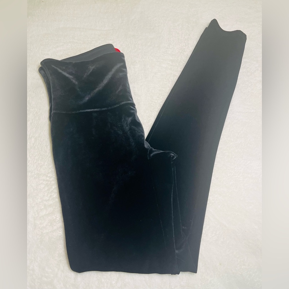 SPANX Velvet High Rise Classic‎ Black Leggings Pull On Pant Sz L/G